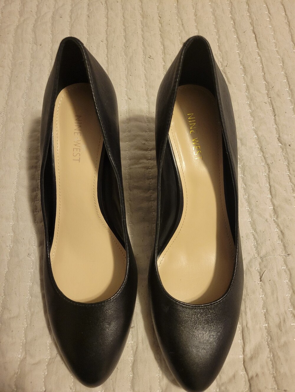 Nine West Jazzin Almond Toe Black Wedges 9m